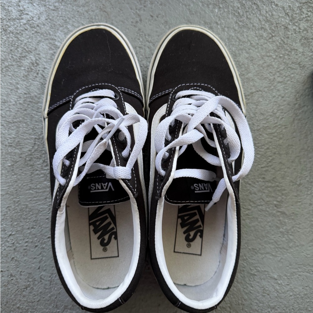 Vans Classic Black and White Lace-Up Shoes